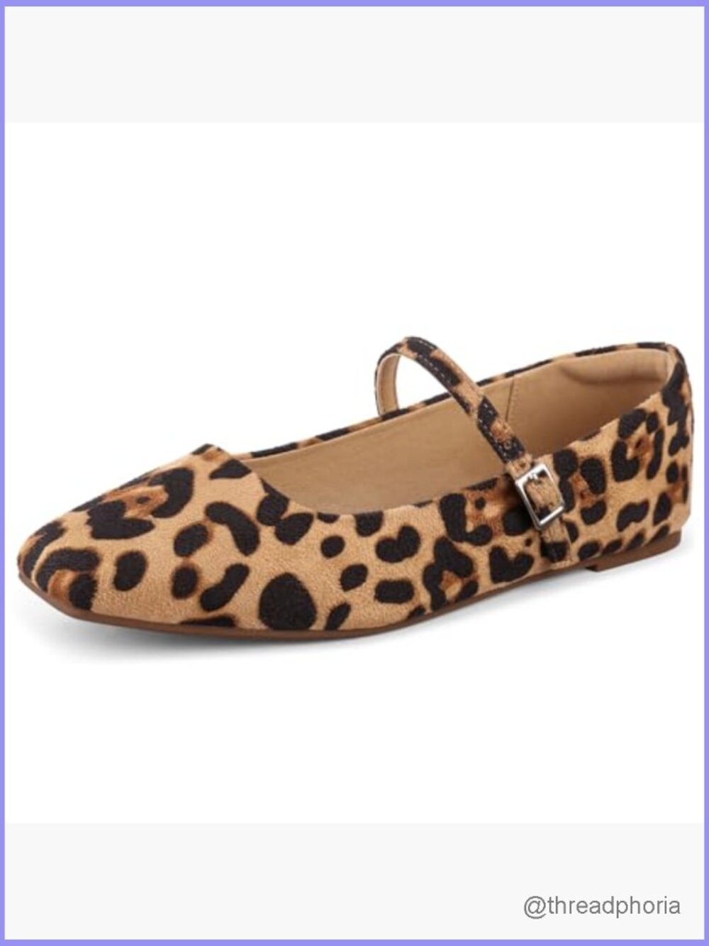 Women's Mary Jane Flats Adjustable Buckle Ballet Flats Square Closed Toe - Picture 5 of 7